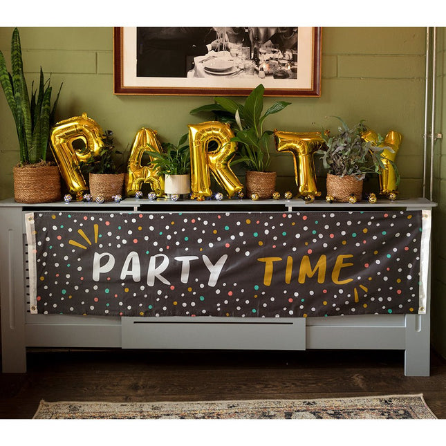 Banner Party Time 1,8m van Boland koop je bij Partywinkel