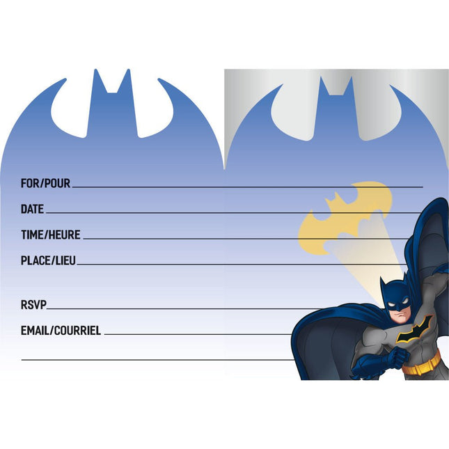 Batman Uitnodigingen 14cm 8st van Unique koop je bij Partywinkel
