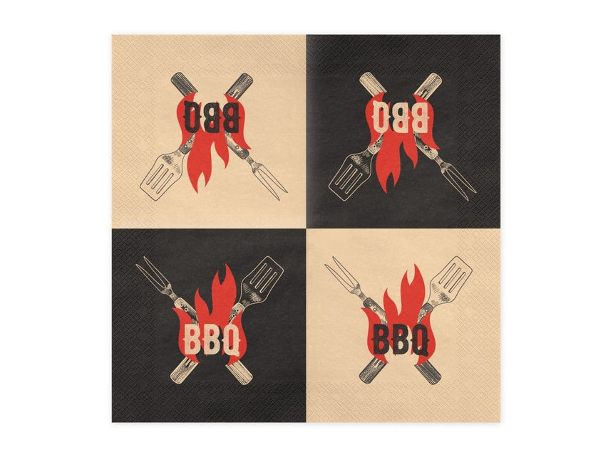 BBQ Servetten 33x33 cm van Partydeco koop je bij Partywinkel