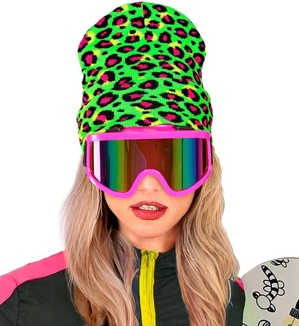 Beanie Luipaard Neon Groen van Widmann koop je bij Partywinkel