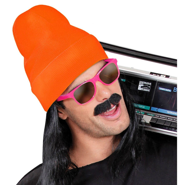 Beanie Neon Oranje van Widmann koop je bij Partywinkel