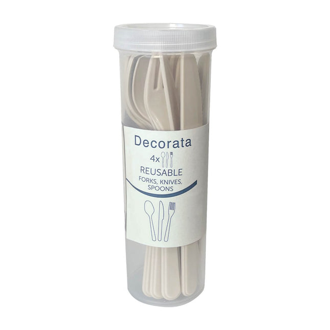 Beige Bestek 12 delig van Procos koop je bij Partywinkel