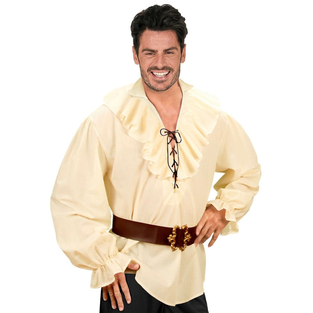 Beige Blouse Heren Piraten/Renaissance van Widmann koop je bij Partywinkel