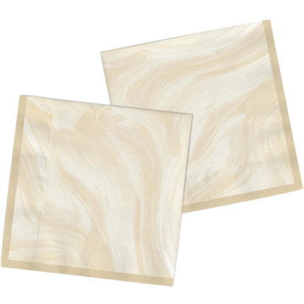 Beige Servetten Marmer 33cm 20st van Folat koop je bij Partywinkel