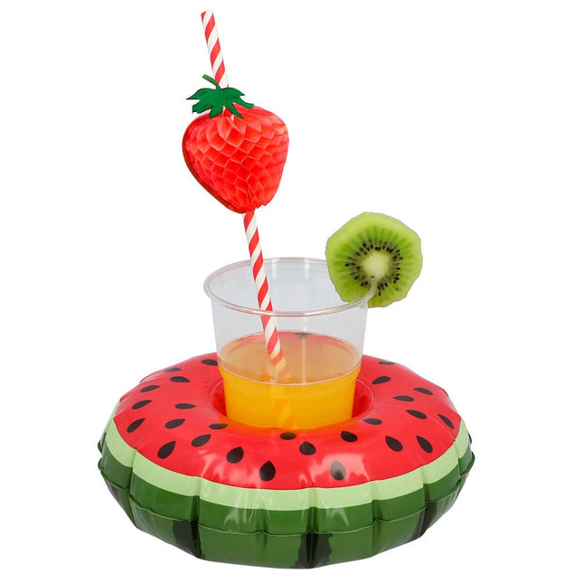 Bekerhouder Watermeloen Opblaasbaar 20cm van Boland koop je bij Partywinkel