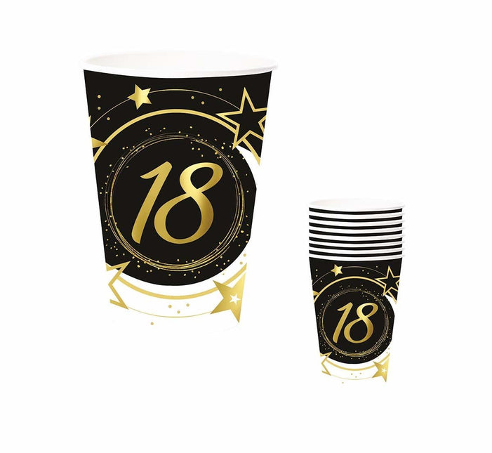 Bekers 18 Jaar 240ml 6st van Fiestas Guirca koop je bij Partywinkel