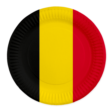 Belgie Borden Zwart Geel Rood 23cm 8st van WeFiesta koop je bij Partywinkel