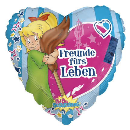 Bibi Blocksberg Helium Balloon, Heart-Shaped, Empty, 45 cm