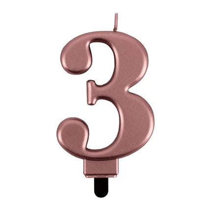 3-Year Anniversary Candle, Rose Gold