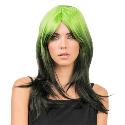 Billie Wig, Black and Green, 50 cm