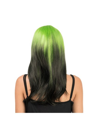 Billie Wig, Black and Green, 50 cm