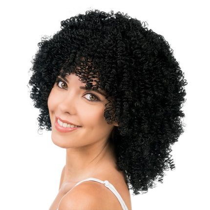 Black Curly Wig, 35 cm