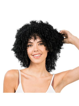 Black Curly Wig, 35 cm