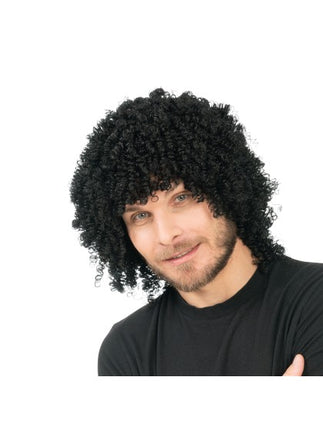 Black Curly Wig, 35 cm