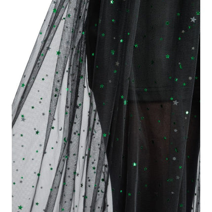 Tule Rok Women's Black with Green Sequins