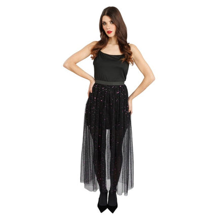 Tule Rok Women's Black with Purple Sequins