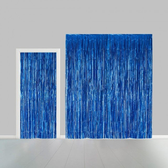 Blauw Deurgordijn Folie 2,4m van WeFiesta koop je bij Partywinkel