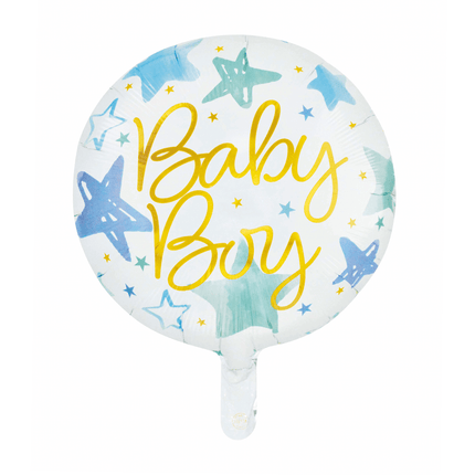 Blauw Gouden Helium Ballon Baby Boy 46cm van WeFiesta koop je bij Partywinkel
