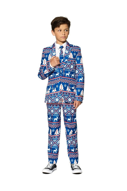 Blauw Pak Kerstmis Kind van Suitmeister koop je bij Partywinkel