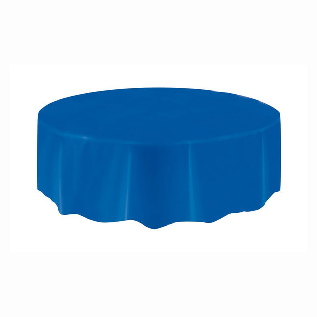 Blauw Tafelkleed Rond 2,13m van Unique koop je bij Partywinkel