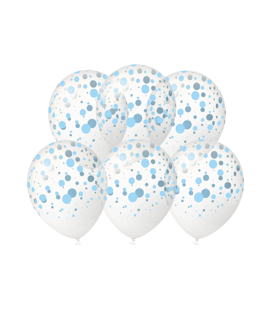 Blauwe Ballonnen Stippen 30cm 6st van Paper Dreams koop je bij Partywinkel