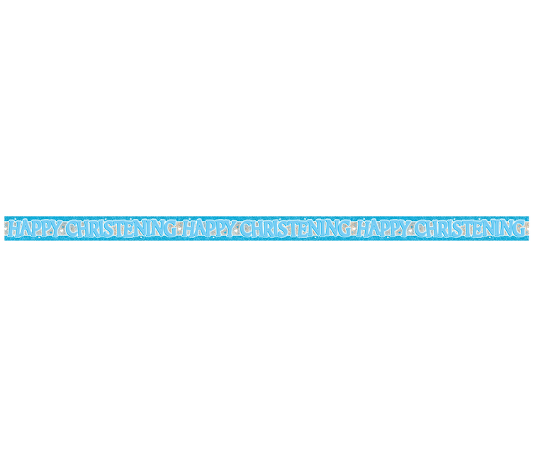 Blauwe Banner Happy Christening 3,65m van Unique koop je bij Partywinkel
