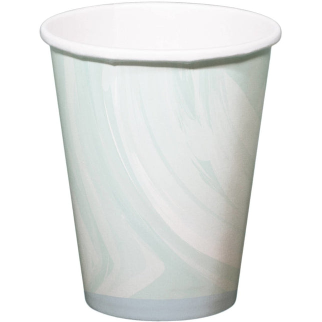 Blauwe Bekers Marmer 250ml 6st van Folat koop je bij Partywinkel