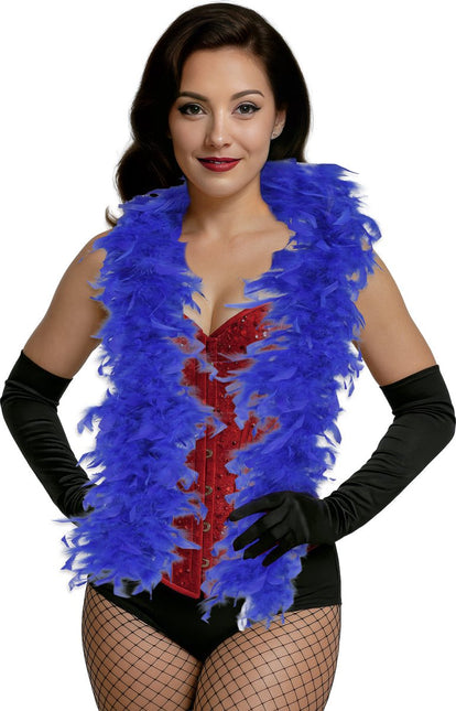 Blauwe Boa Veren 80gr van Fiestas Guirca koop je bij Partywinkel