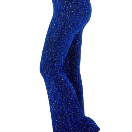 Blauwe Broek Dames Flared Glitter van Wilbers & Wilbers koop je bij Partywinkel