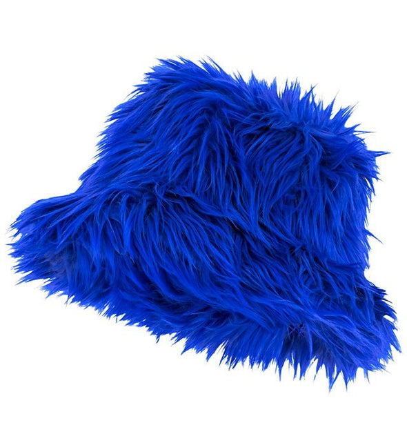 Blauwe Bucket Hat Pluche van Widmann koop je bij Partywinkel