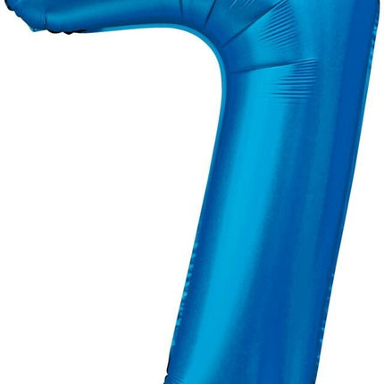 Blauwe Cijfer Ballon 7 Jaar Glans 86cm van WeFiesta koop je bij Partywinkel