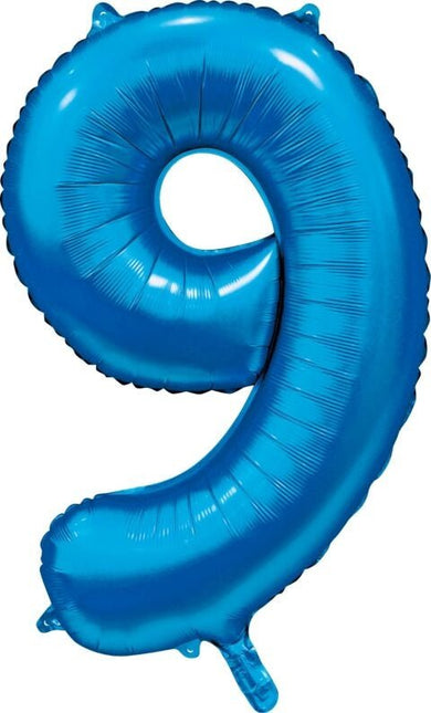 Blauwe Cijfer Ballon 9 Jaar Glans 86cm van WeFiesta koop je bij Partywinkel