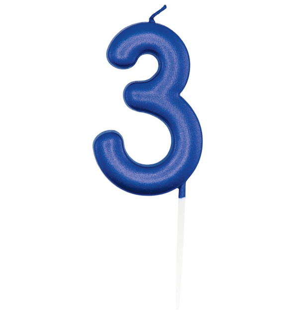 Blauwe Cijferkaars 3 van Unique koop je bij Partywinkel