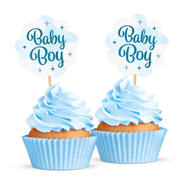 Blauwe Cocktailprikkers Baby Boy 12st van WeFiesta koop je bij Partywinkel