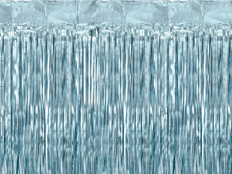 Blauwe Deurgordijn Metallic Folie 2m van Partydeco koop je bij Partywinkel