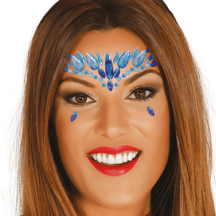Blauwe Gezichts Diamantjes van Fiestas Guirca koop je bij Partywinkel