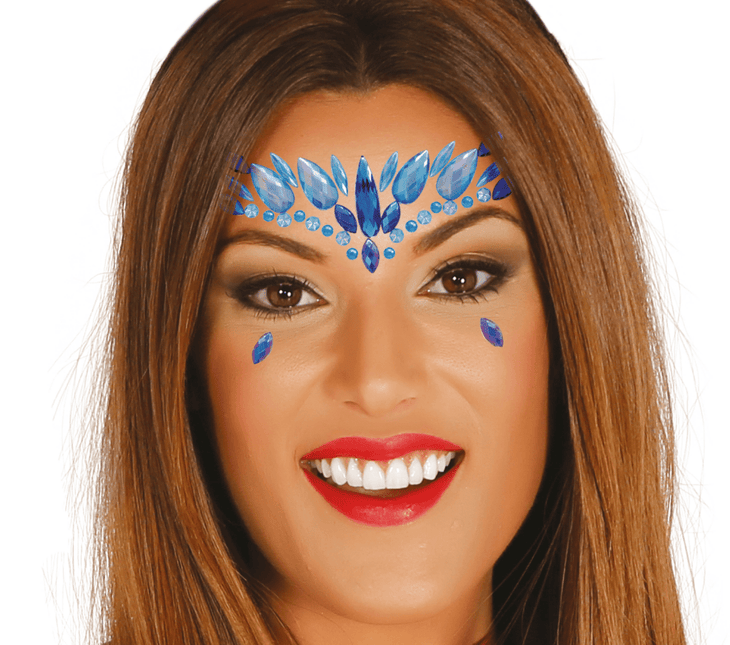Blauwe Gezichts Diamantjes van Fiestas Guirca koop je bij Partywinkel