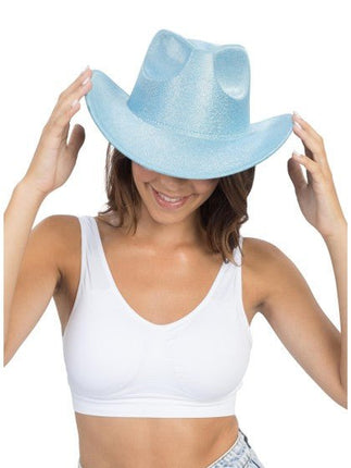 Blauwe Glitter Cowboyhoed van CHAKS koop je bij Partywinkel