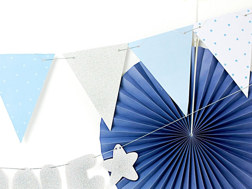 Blauwe Gouden Slingers 1,3m van Partydeco koop je bij Partywinkel
