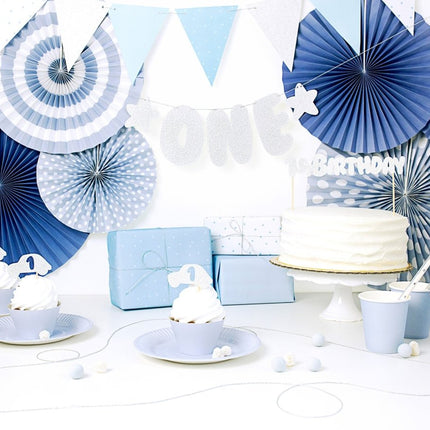 Blauwe Gouden Slingers 1,3m van Partydeco koop je bij Partywinkel