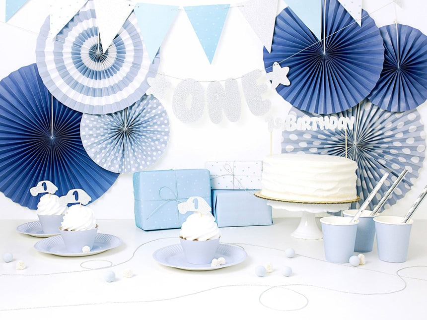 Blauwe Gouden Slingers 1,3m van Partydeco koop je bij Partywinkel