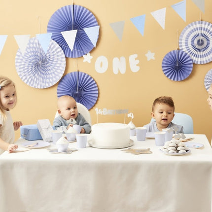 Blauwe Gouden Slingers 1,3m van Partydeco koop je bij Partywinkel