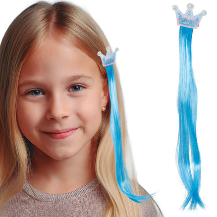 Blauwe Hair Extension Kroon 35cm van Fiestas Guirca koop je bij Partywinkel