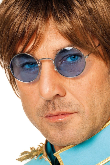 Blauwe Hippie Bril John van Wilbers & Wilbers koop je bij Partywinkel