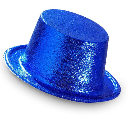 Blauwe Hoge Hoed Glitter van Widmann koop je bij Partywinkel