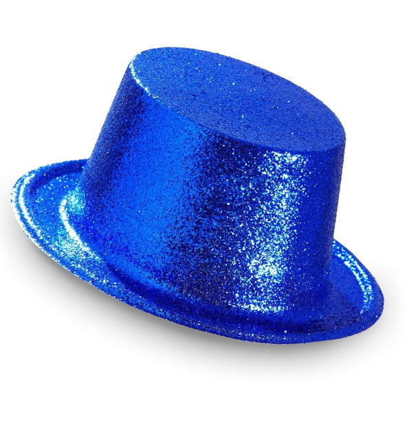 Blauwe Hoge Hoed Glitter van Widmann koop je bij Partywinkel