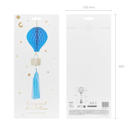 Blauwe Honeycomb Luchtballon van Partydeco koop je bij Partywinkel