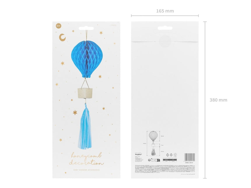 Blauwe Honeycomb Luchtballon van Partydeco koop je bij Partywinkel