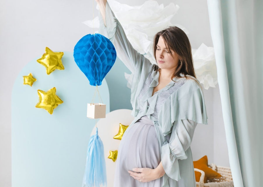 Blauwe Honeycomb Luchtballon van Partydeco koop je bij Partywinkel