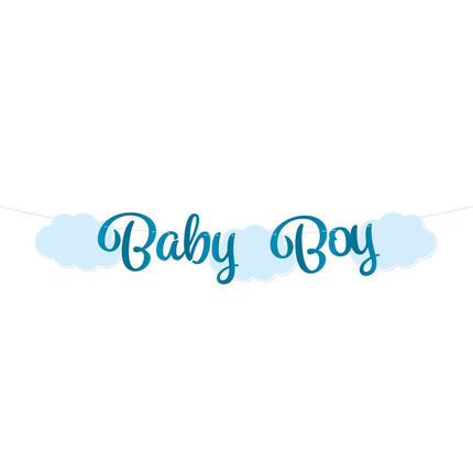 Blauwe Letterslinger Baby Boy 2m van WeFiesta koop je bij Partywinkel